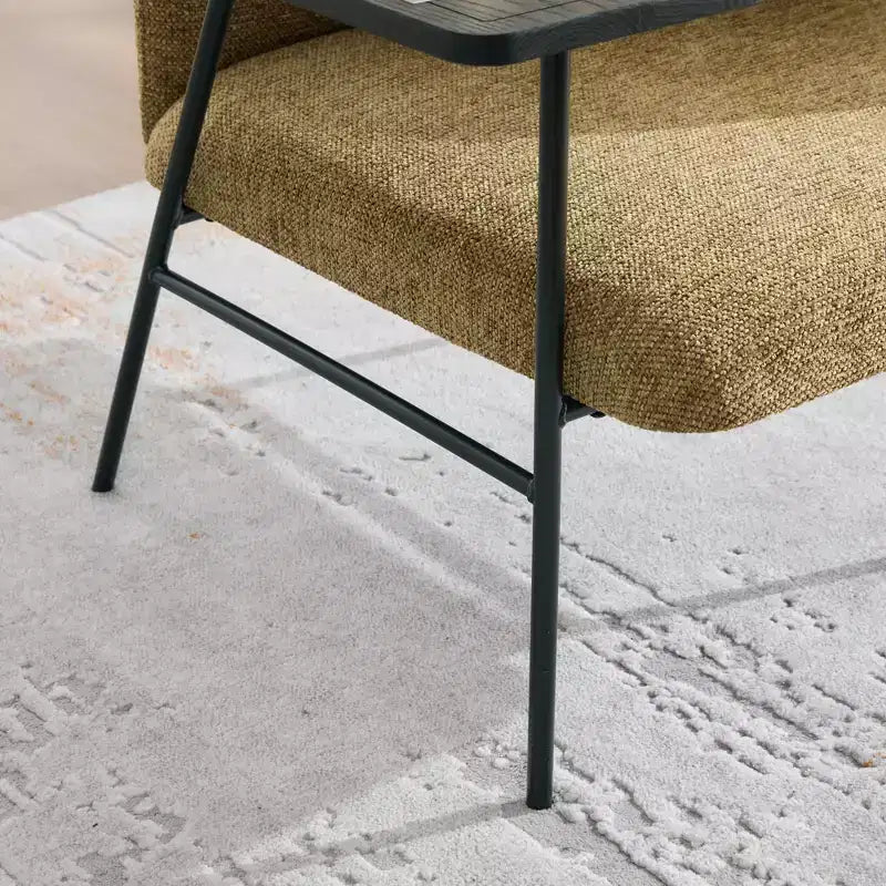 Chenille Upholstered Accent Chair with Side Table, Single Seat, Multiple Colors
