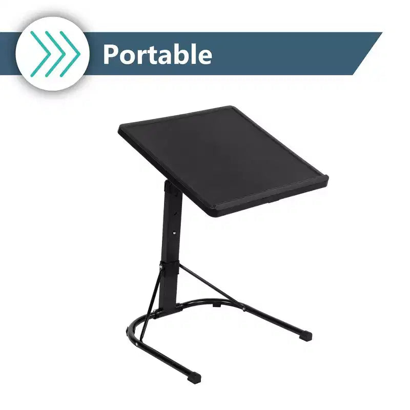 Black Adjustable Folding Tray Table, Single User