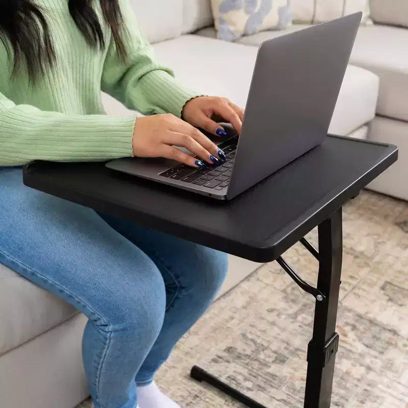 Black Adjustable Folding Tray Table, Single User