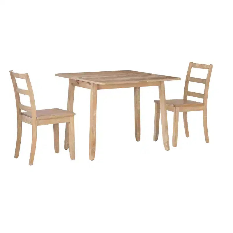 3pc Alberts Solid Wood Hidden Storage Folding Dining Set - Linon: Compact, Space-Saving Design