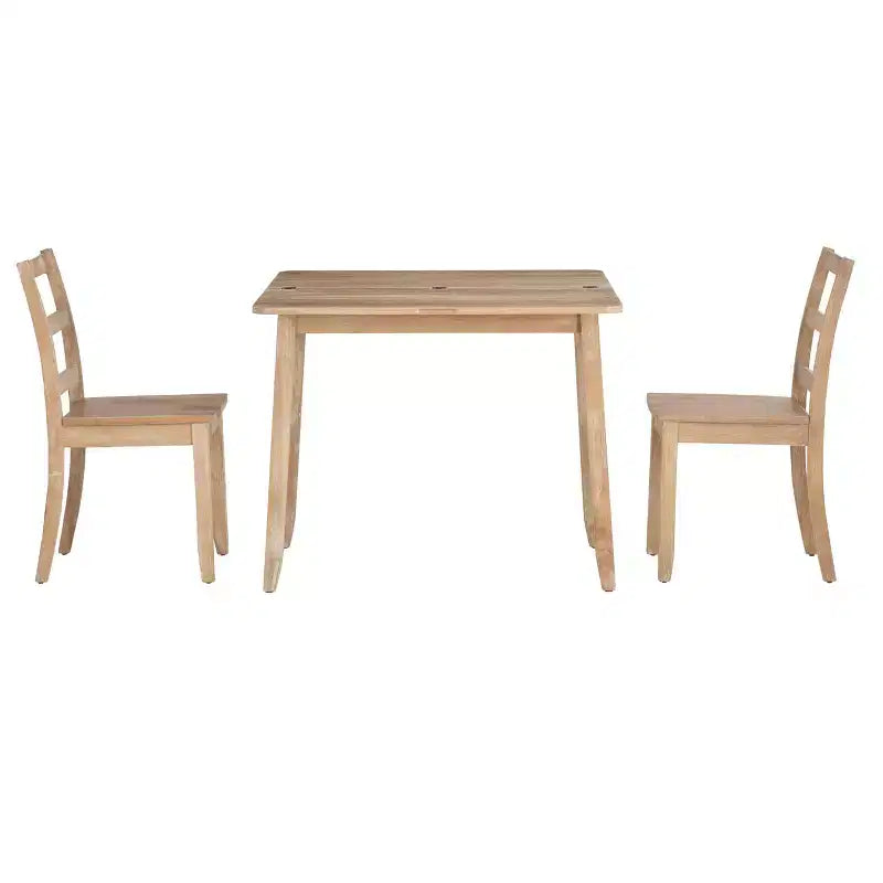 Ensemble de salle à manger pliant 3 pièces en bois massif Alberts avec rangement dissimulé – Linon : design compact et peu encombrant