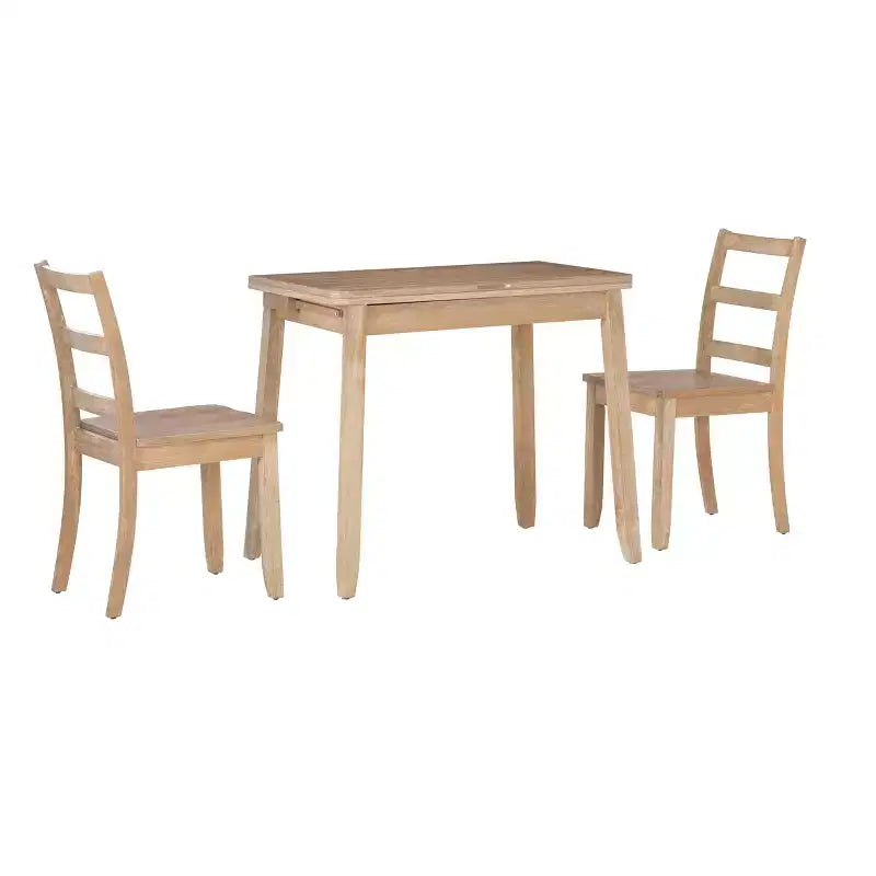 Ensemble de salle à manger pliant 3 pièces en bois massif Alberts avec rangement dissimulé – Linon : design compact et peu encombrant