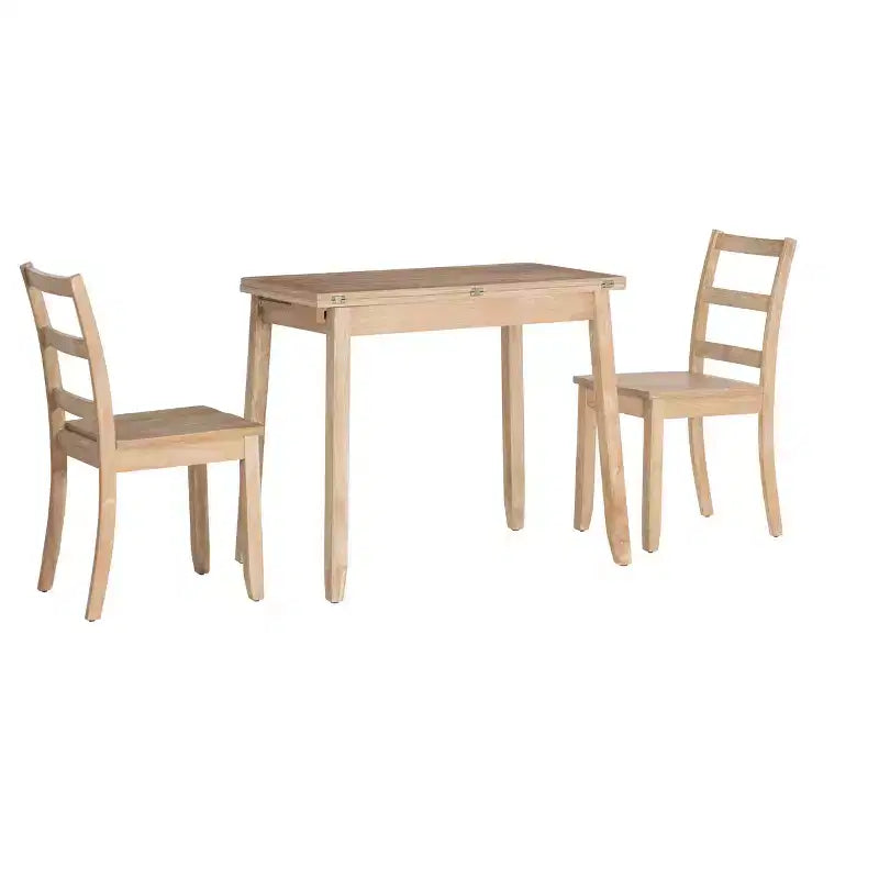 Ensemble de salle à manger pliant 3 pièces en bois massif Alberts avec rangement dissimulé – Linon : design compact et peu encombrant