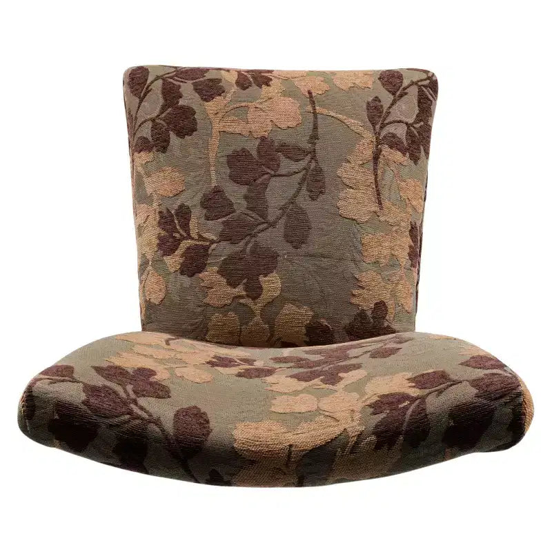 Brown Floral Jacquard Parsons Dining Chair, Armless High Back, Seats 1