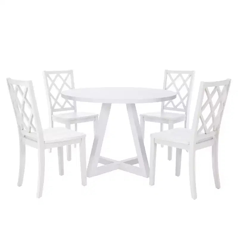 Powell 5pc Shelby Round Dining Set White