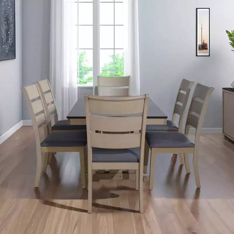 Ensemble de salle à manger 7 pièces Talon gris Home Design
