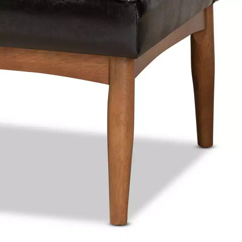 Ensemble banquette d'angle repas 2 éléments en bois Sanford marron - Baxton Studio