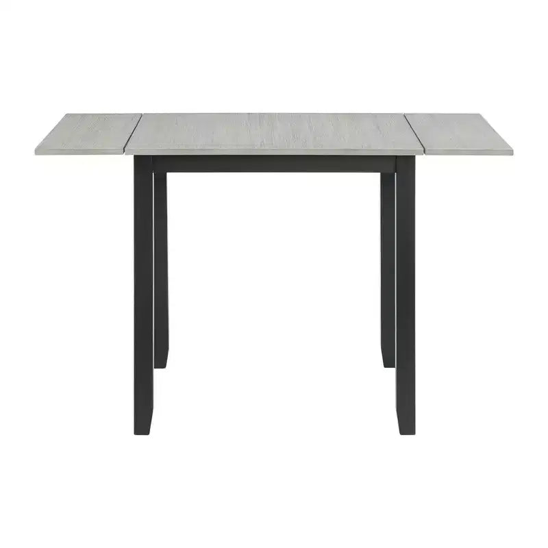 Picket House Furnishings Ensemble de 3 pièces Tuttle Table de salle à manger extensible à abattant et 2 chaises gris/noir : Forme rectangulaire moderne, chaises rembourrées