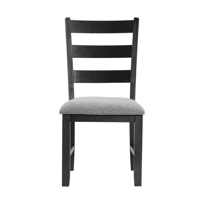 Picket House Furnishings Ensemble de 3 pièces Tuttle Table de salle à manger extensible à abattant et 2 chaises gris/noir : Forme rectangulaire moderne, chaises rembourrées