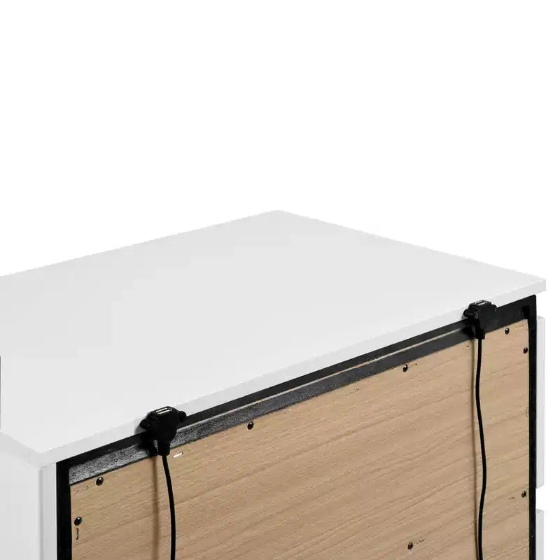 Lit Queen moderne 3 pièces Pape avec 2 tables de chevet Blanc/Gris métallisé - miBasics : Ensemble de meubles contemporains