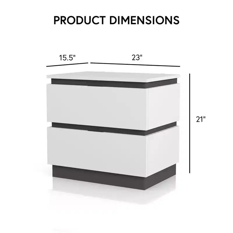 Lit Queen moderne 3 pièces Pape avec 2 tables de chevet Blanc/Gris métallisé - miBasics : Ensemble de meubles contemporains