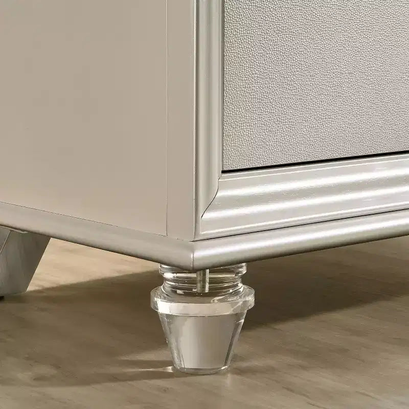 Ensemble table de chevet et commode 2 pièces en granit blanc perle - HOMES: Inside + Out