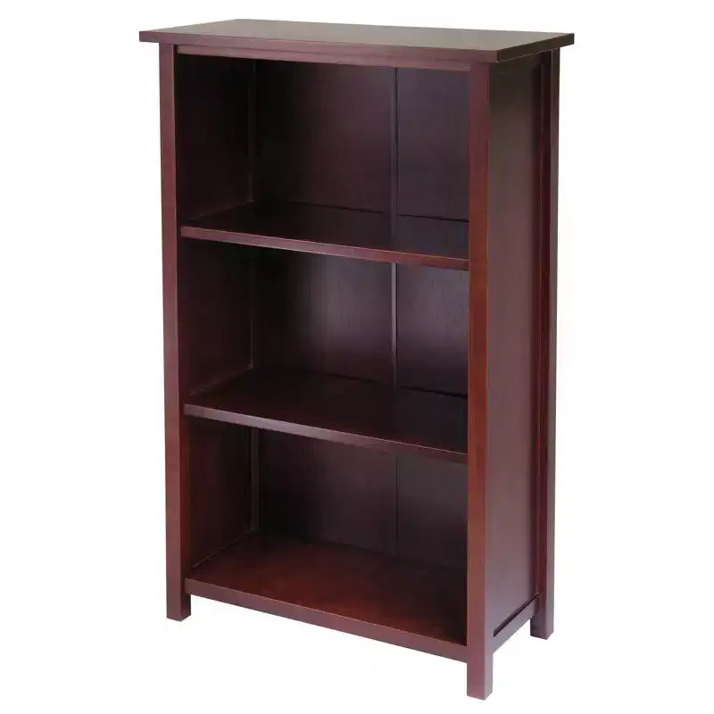 Walnut 3-Tier Storage Shelf with 6 Black Fabric Baskets, 7-Piece Set
