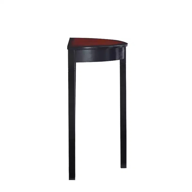 Black Cherry & Black Half-Moon Console Table, Single