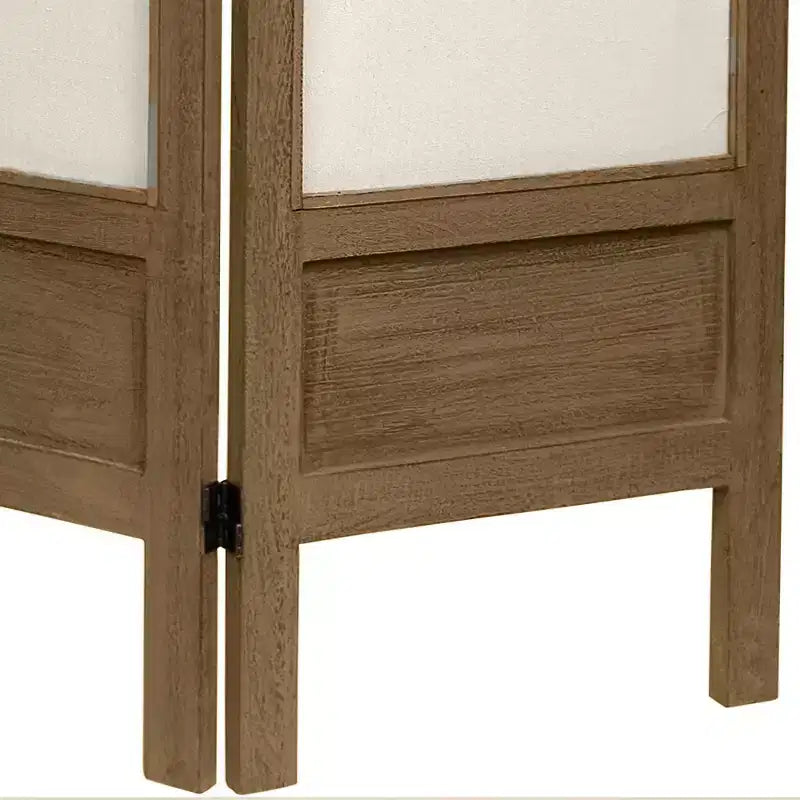 Burnt Gray, Solid Frame Fabric Room Divider, 6-Panel
