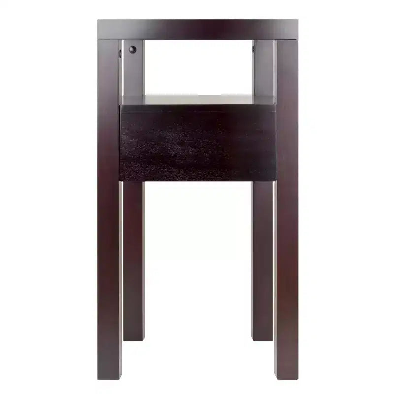 Espresso Console Table with 4 Drawers & Open Shelf