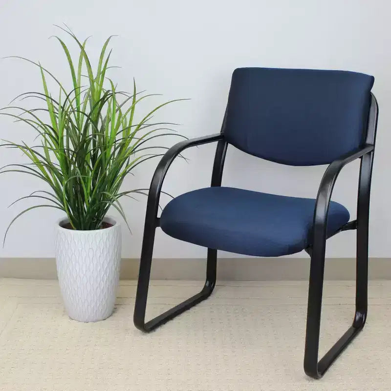 Black Fabric Sled Base Guest Chair, Seats 1