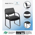 Black Fabric Sled Base Guest Chair, Seats 1
