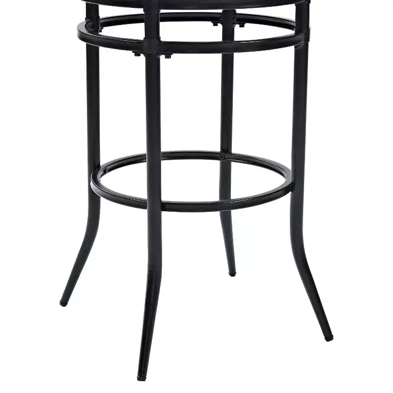 Black Faux Leather Swivel Barstool, Armless High Back, Seats 1