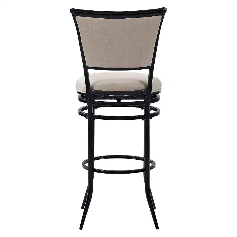 Black Faux Leather Swivel Barstool, Armless High Back, Seats 1