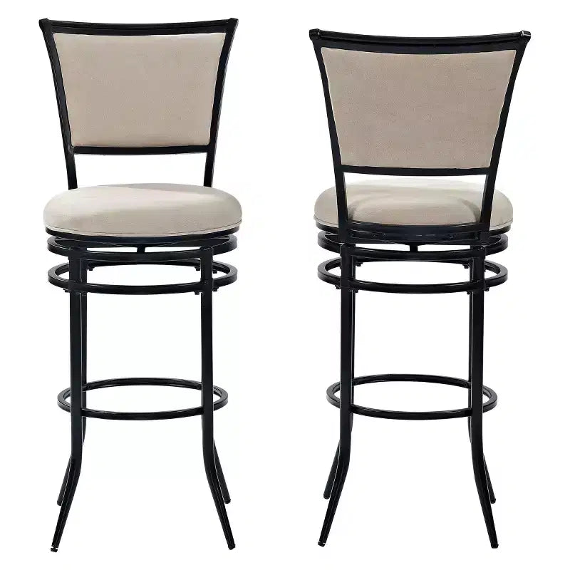 Black Faux Leather Swivel Barstool, Armless High Back, Seats 1
