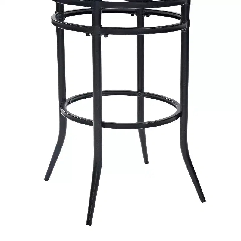 Black Faux Leather Swivel Barstool, Armless High Back, Seats 1