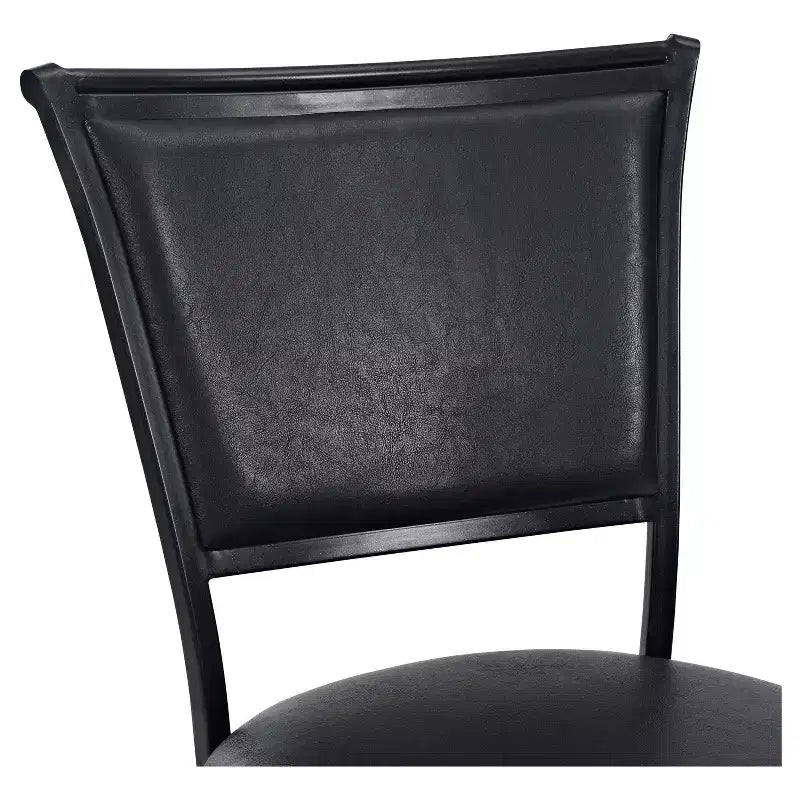Black Faux Leather Swivel Barstool, Armless High Back, Seats 1