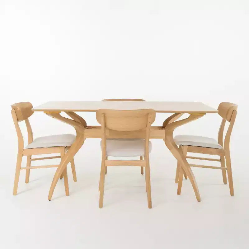 Ensemble de salle à manger 5 pièces 60" avec pieds incurvés Lucious - Christopher Knight Home