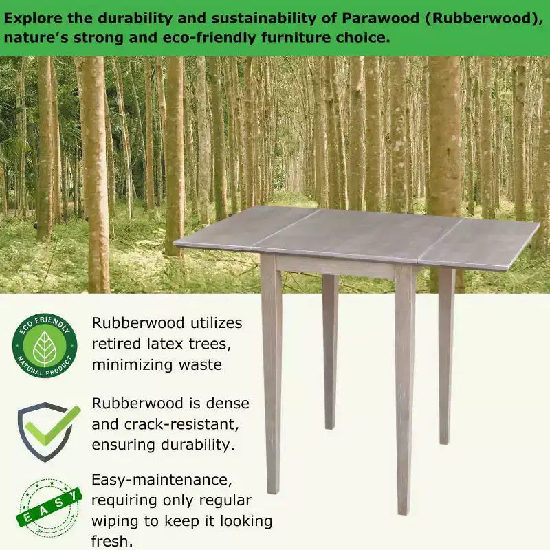 Espresso Drop Leaf Dining Table, Seats 4