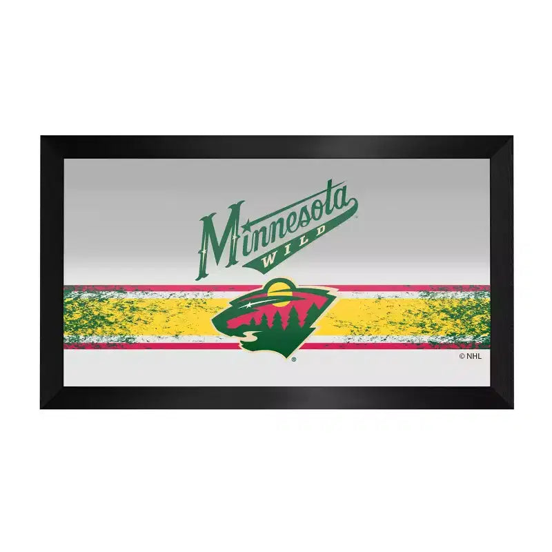Multi-Team Black Framed Logo Mirror – Wall Mount, 1 Panel