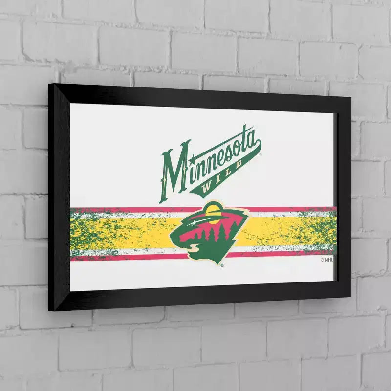 Multi-Team Black Framed Logo Mirror – Wall Mount, 1 Panel