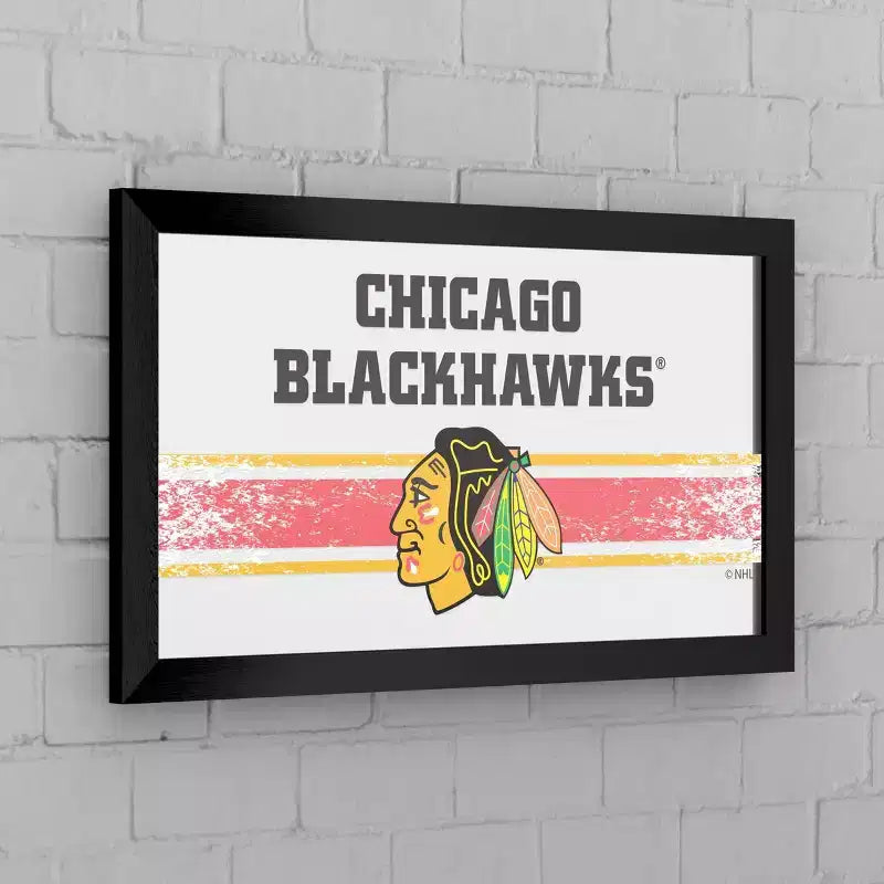 Multi-Team Black Framed Logo Mirror – Wall Mount, 1 Panel