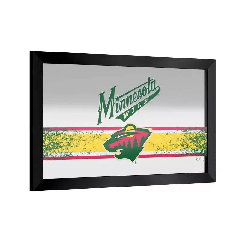 Multi-Team Black Framed Logo Mirror – Wall Mount, 1 Panel