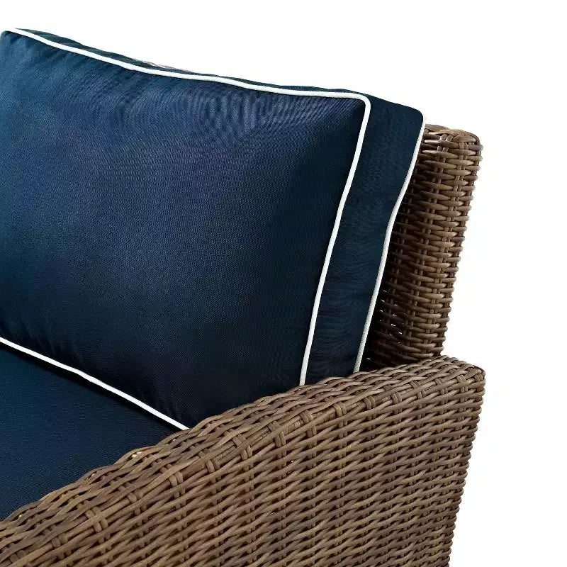 Ensemble sectionnel d'extérieur 5 pièces en osier Bradenton avec table brasero - Crosley