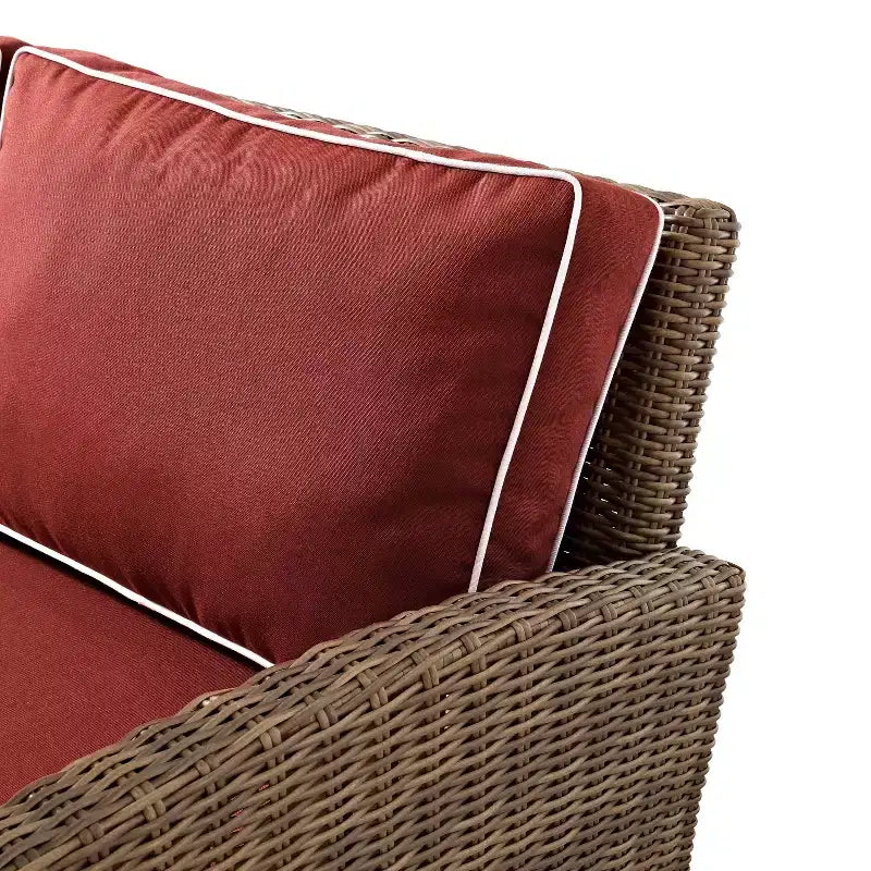 Ensemble sectionnel d'extérieur 5 pièces en osier Bradenton avec table brasero - Crosley
