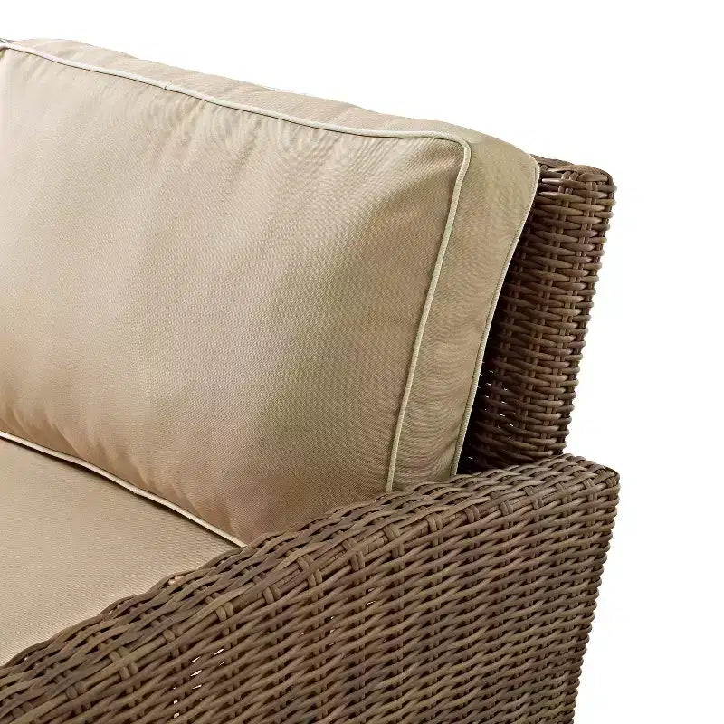 Ensemble sectionnel d'extérieur 5 pièces en osier Bradenton avec table brasero - Crosley