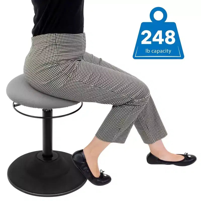 Gray Armless Height-Adjustable Standing Desk Stool, 1-Person