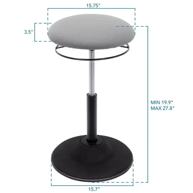 Gray Armless Height-Adjustable Standing Desk Stool, 1-Person