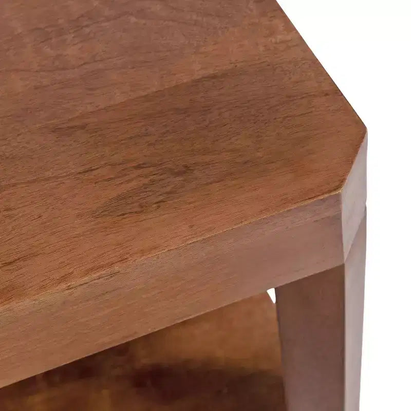 Walnut Brown Square 2-Tier Coffee Table, 1-Piece