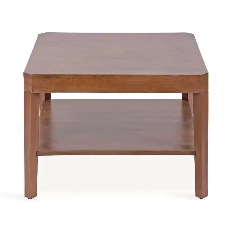 Walnut Brown Square 2-Tier Coffee Table, 1-Piece