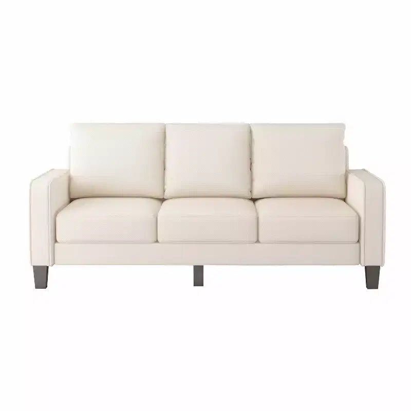 Cream 3-Seater Modern Fabric Sofa, 75"