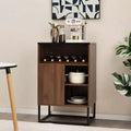 Meuble de rangement pour vin avec porte coulissante, Marron et Noir, 1 personne
