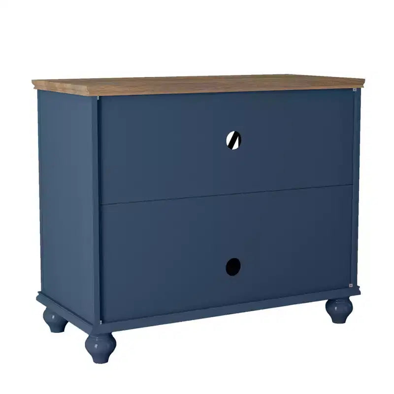 Green/Navy Vintage 2-Door Accent Cabinet, 1-Shelf, for Adults