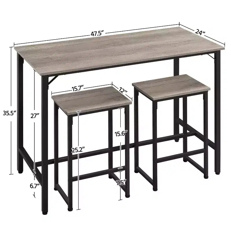 Yaheetech Table de Bar Haute Industrielle pour Salle à Manger