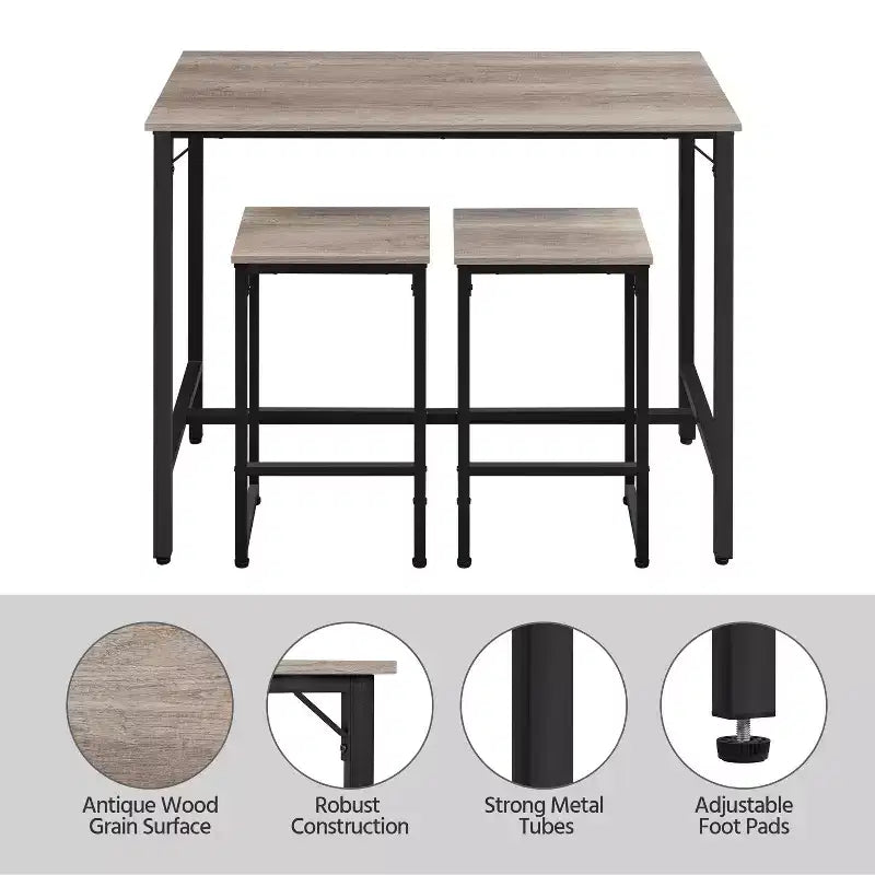 Yaheetech Table de Bar Haute Industrielle pour Salle à Manger