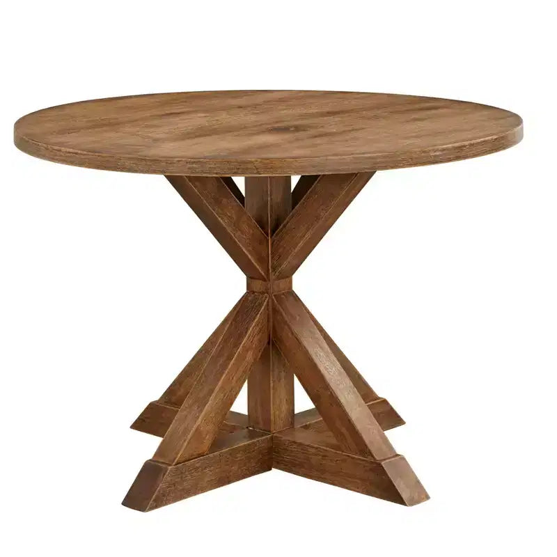 Ensemble repas rond 5 pièces Crenshaw couleur bois flotté - Buylateral