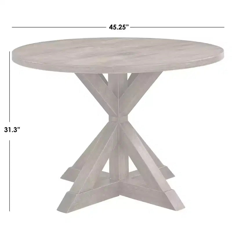 Ensemble repas rond 5 pièces Crenshaw couleur bois flotté - Buylateral
